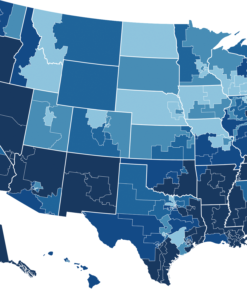 screenshot of digital mapping tool showing the United States