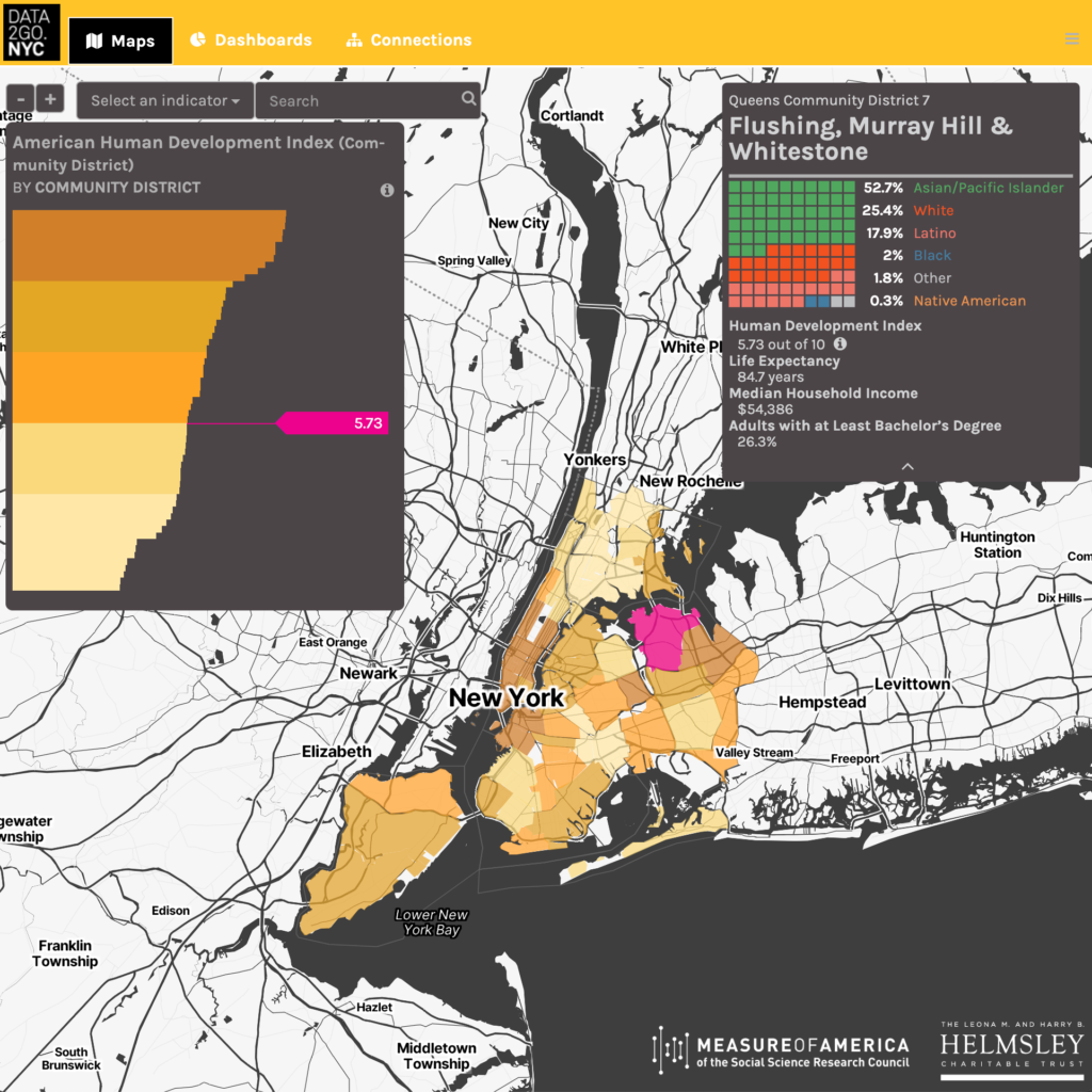 screenshot of Data2GoNYC mapping tool